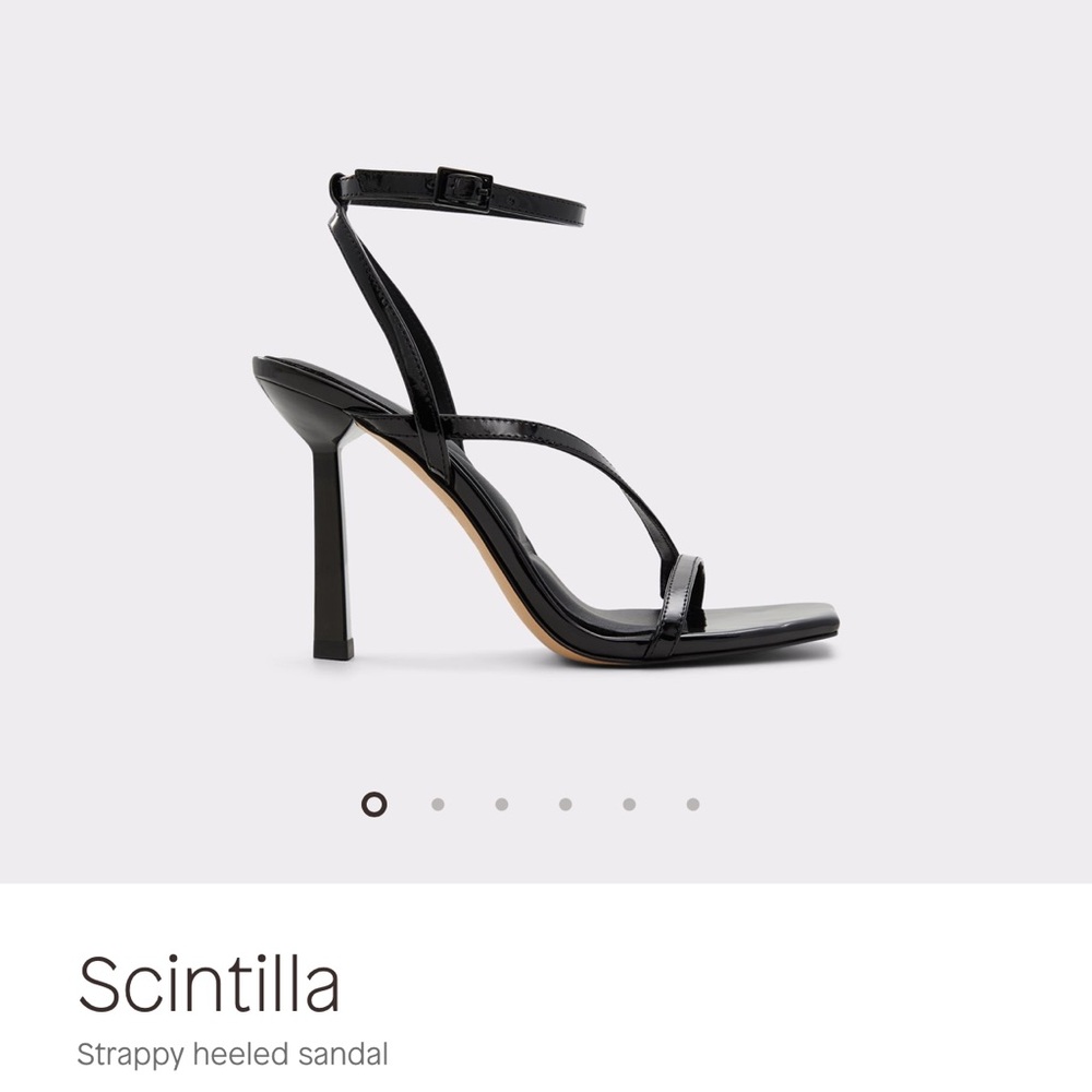 ALDO Scintilla Strappy Heels (Patent Leather Black)